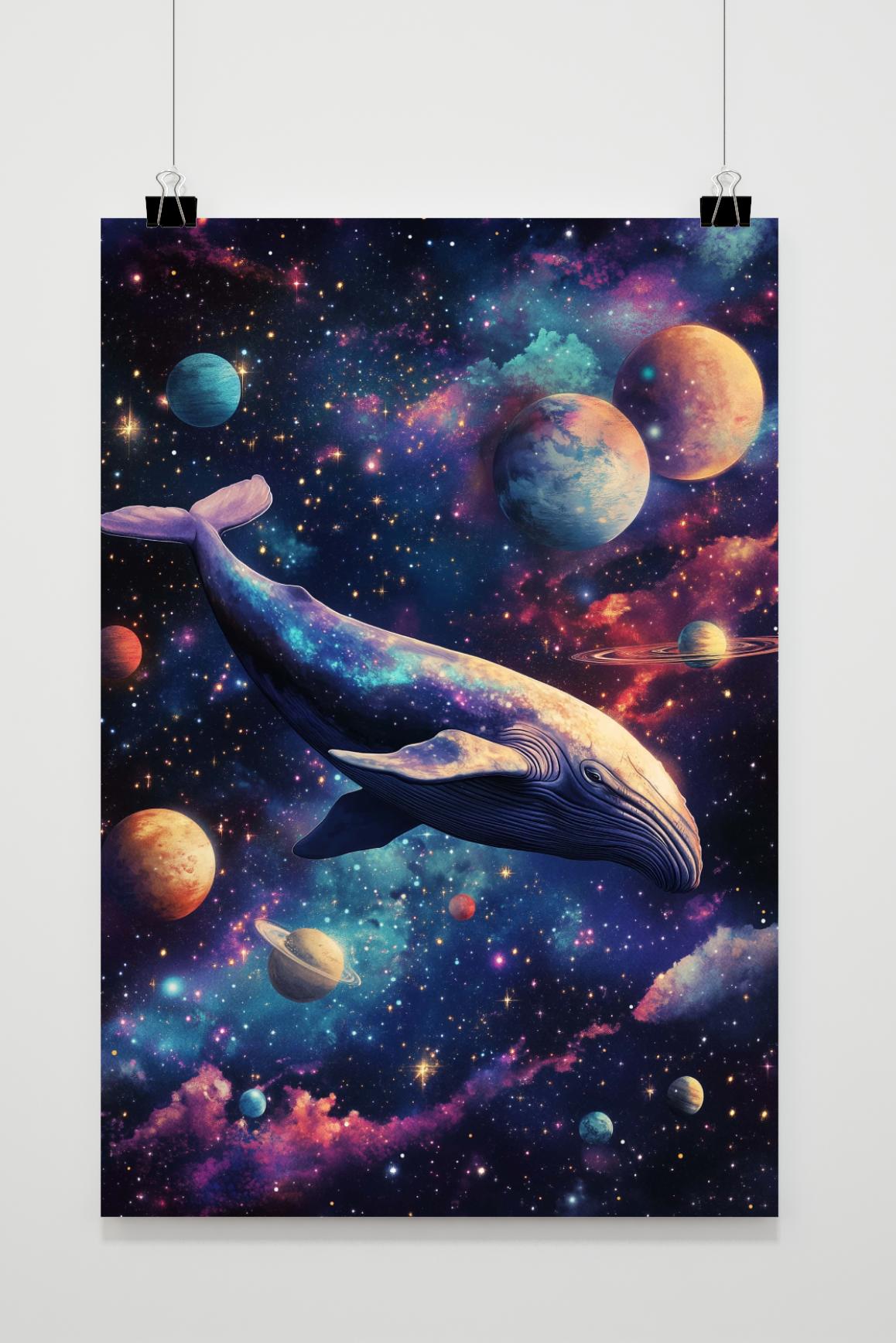 Affiche Baleine dans l'Univers de 25 Artstreet