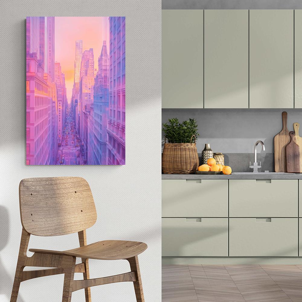 Panorama Urbain Pastel dans un intérieur