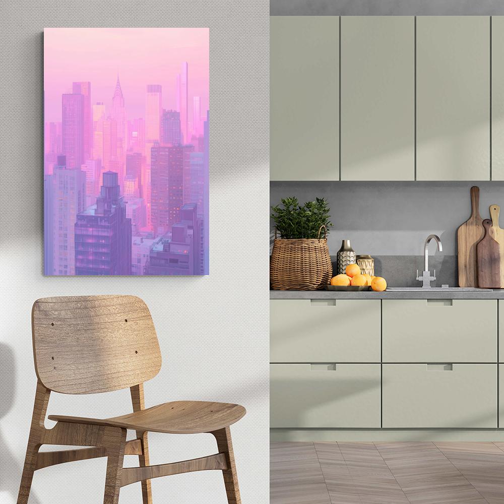 Paysage Urbain Pastel dans un intérieur