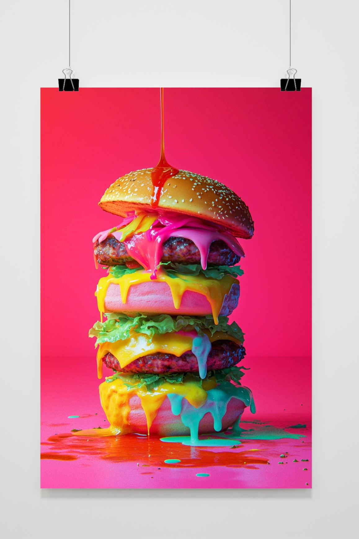 Affiche Hamburger Coloré de 25 Artstreet