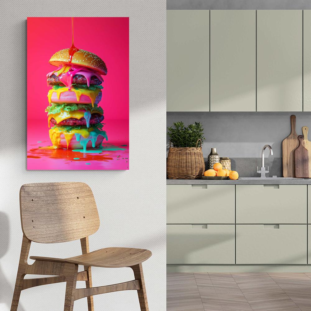 Hamburger Coloré dans un intérieur