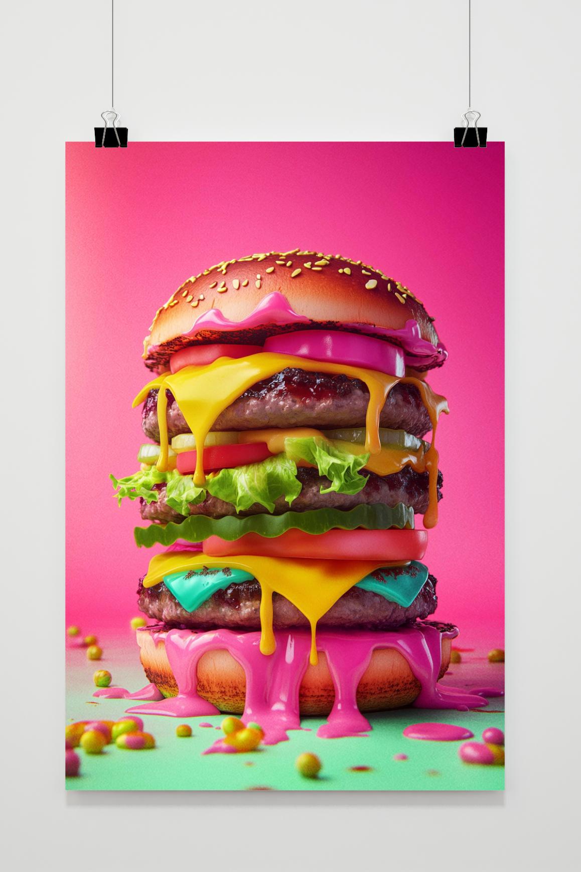 Affiche Hamburger géant de 25 Artstreet