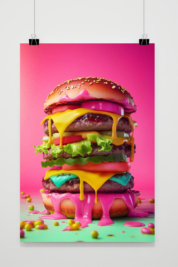 Affiche Hamburger géant