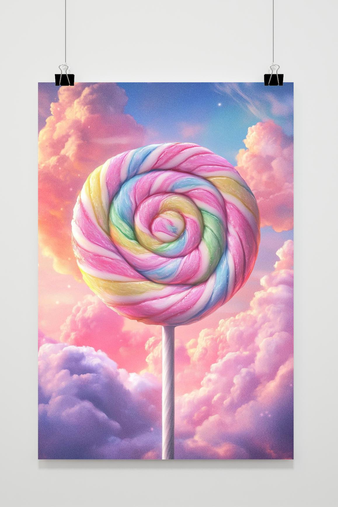 Affiche Sucette Tourbillon Pastel de 25 Artstreet