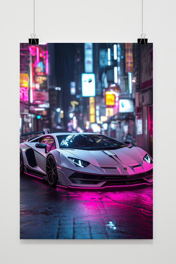 Póster Lamborghini en la Ciudad