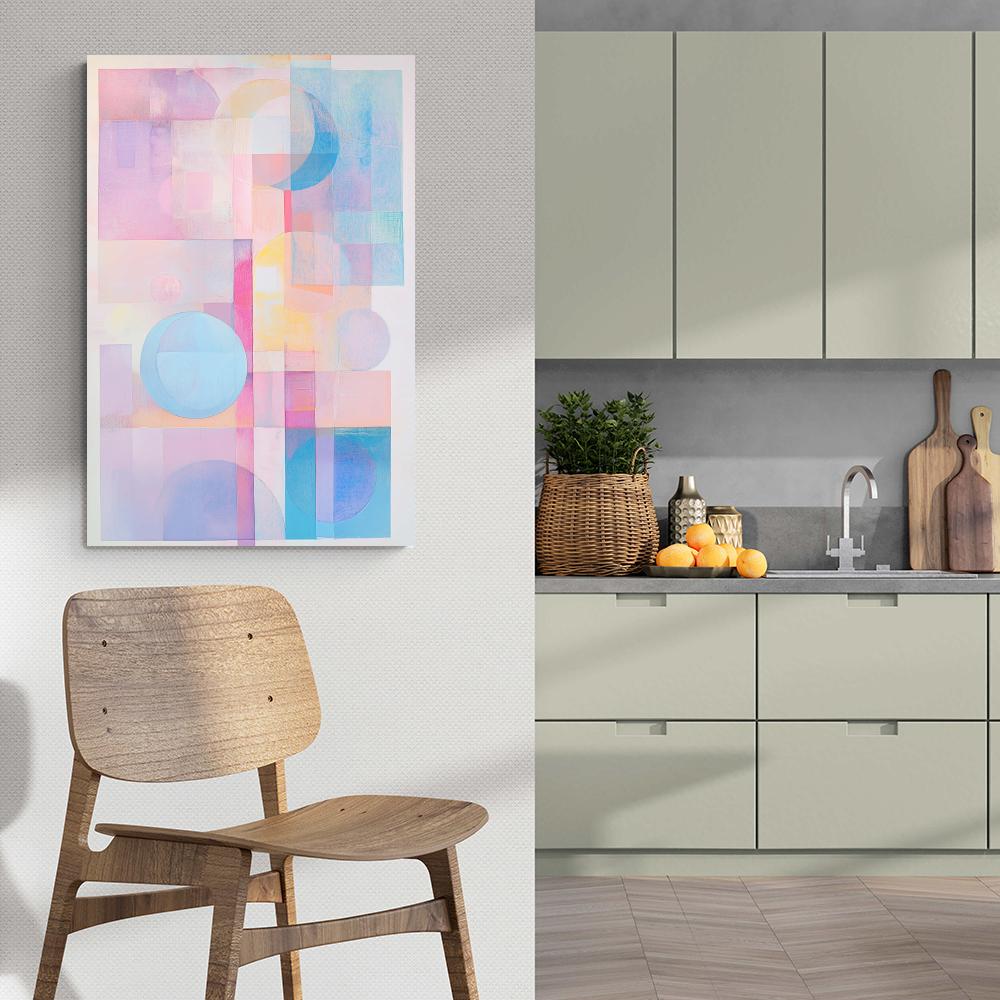 Formes Pastel Abstraites dans un intérieur