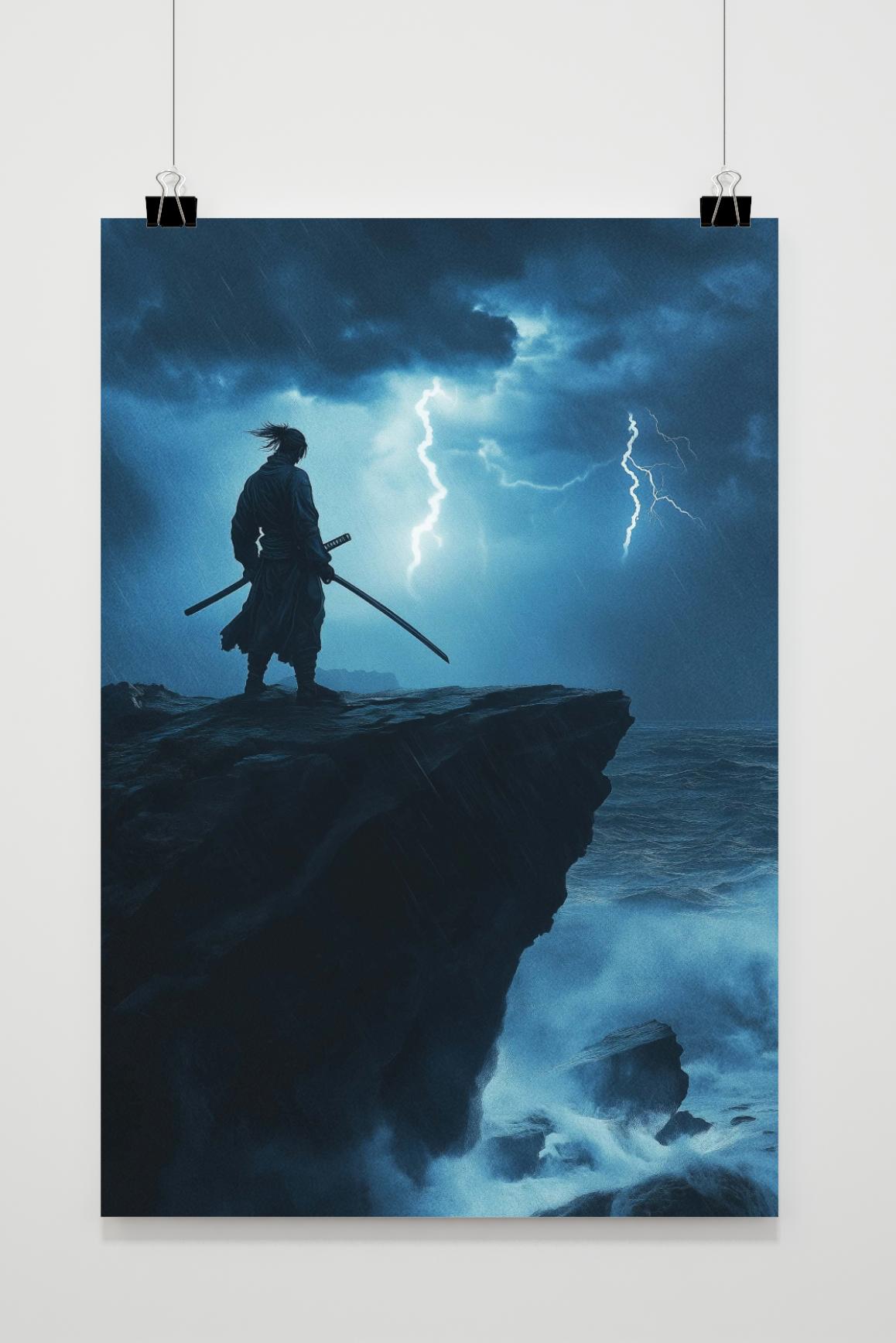 Affiche Samouraï sur la Falaise de 25 Artstreet