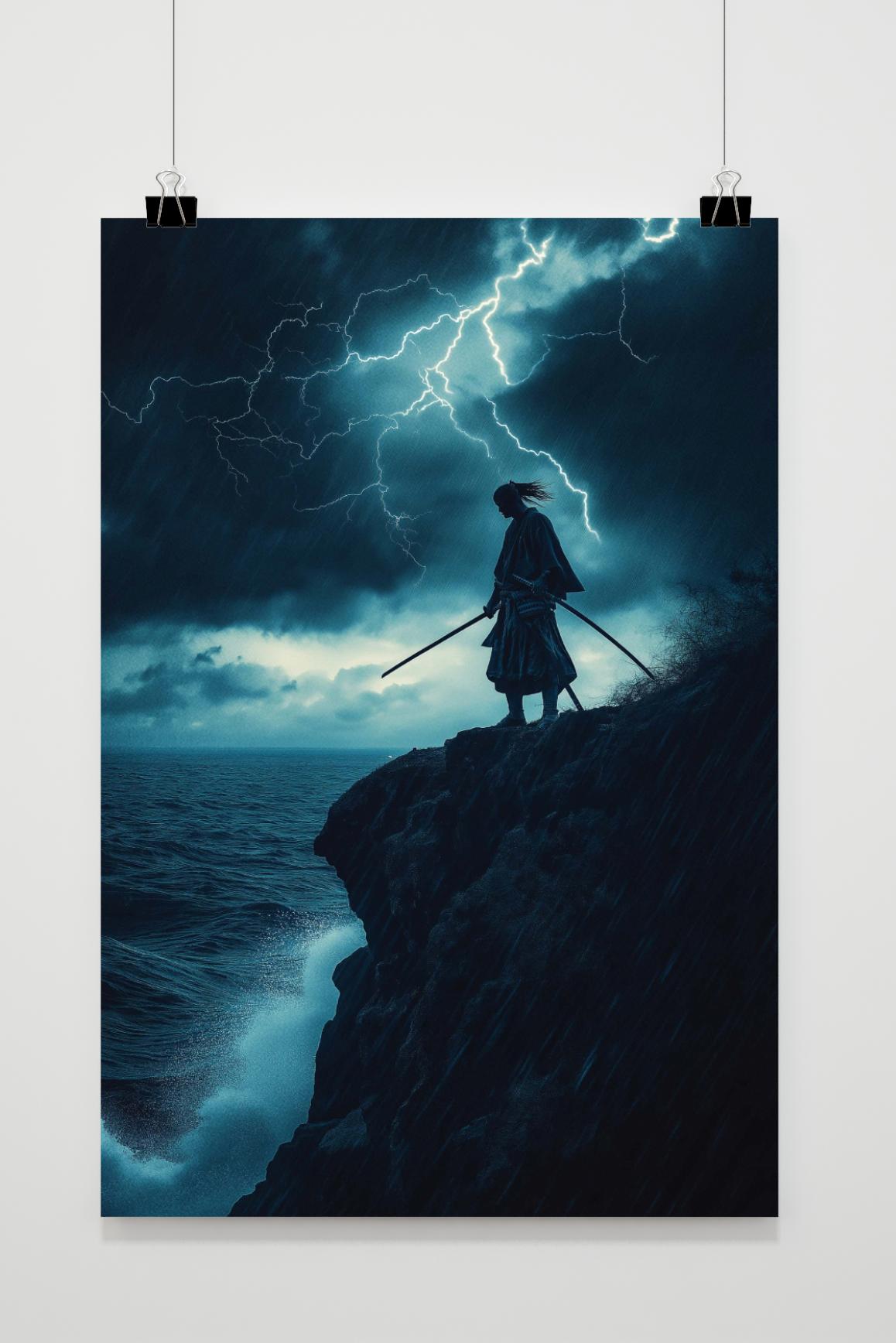 Póster Samurái Acantilado Relámpago de 25 Artstreet