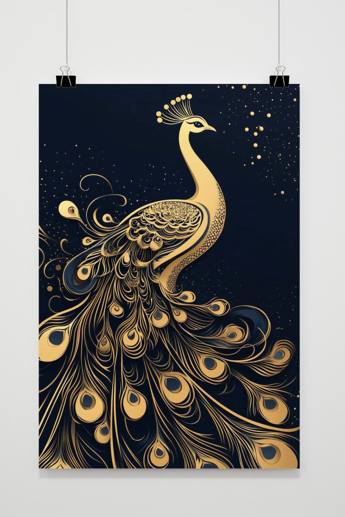 Affiche Paon Doré de 25 Artstreet