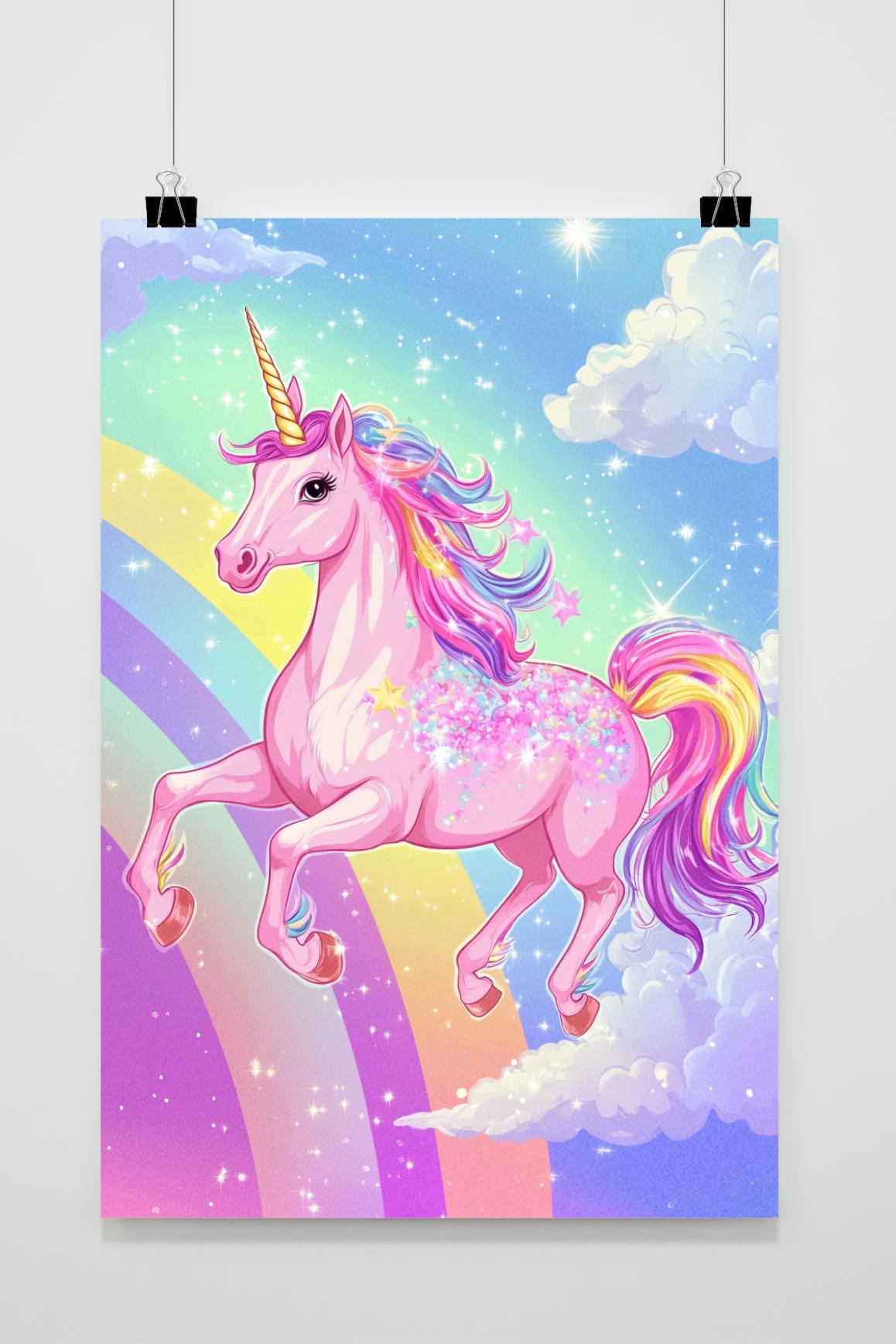 Affiche Licorne Rose de 25 Artstreet
