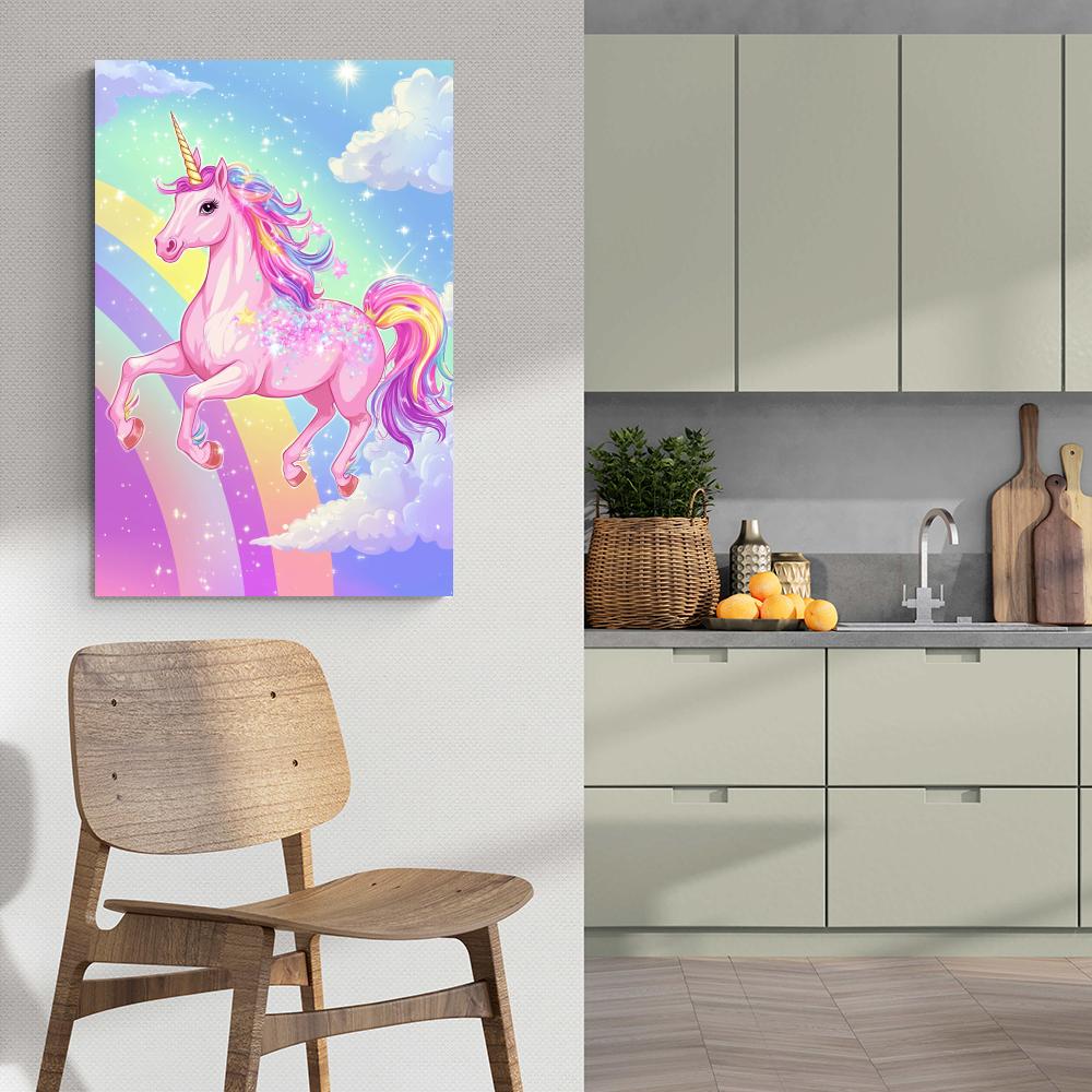 Licorne Rose dans un intérieur