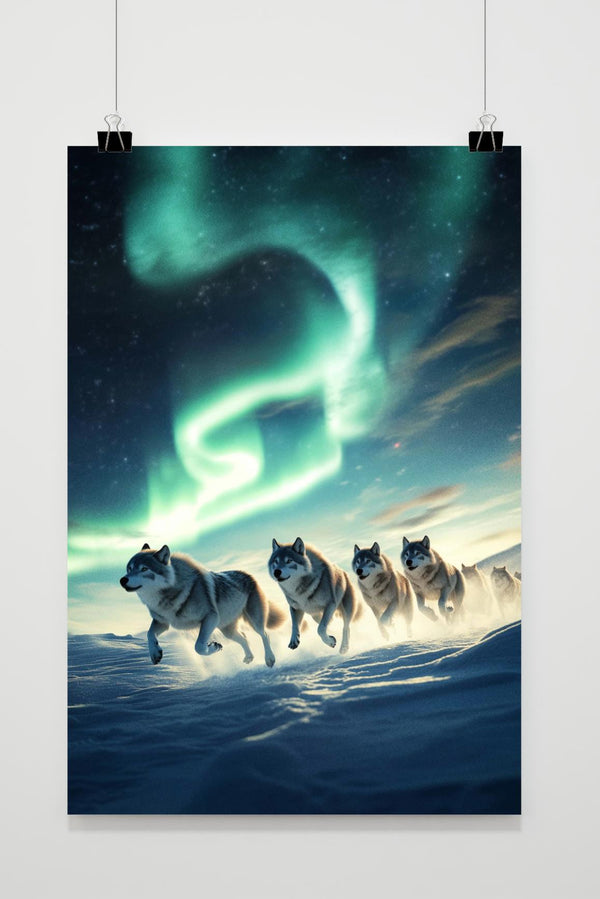 Affiche Loups en Course