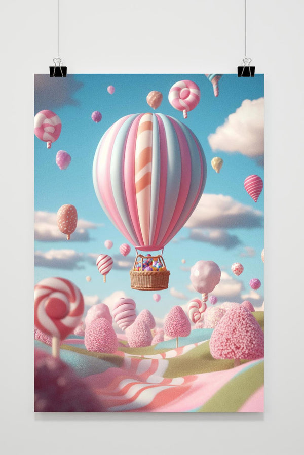 Póster Globo Aerostático de Dulces
