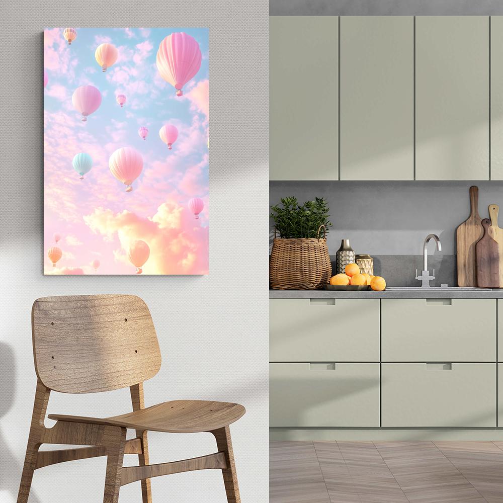 Montgolfières Pastel dans un intérieur