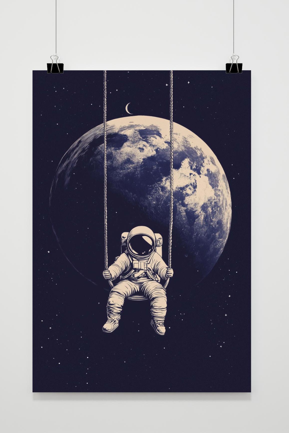 Affiche Astronaute Lune de 25 Artstreet