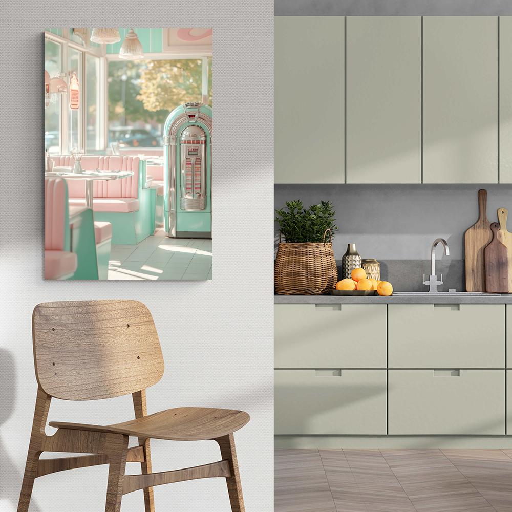Diner Rétro Pastel dans un intérieur