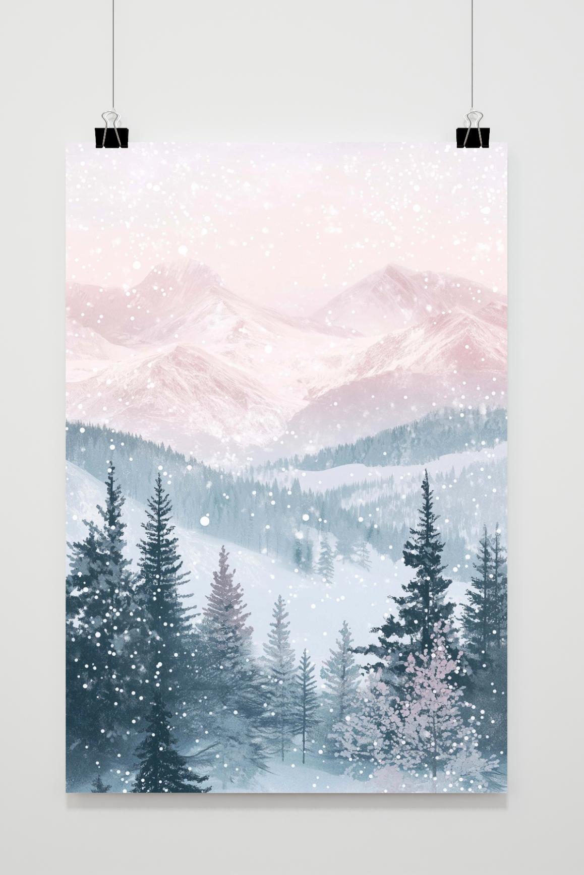 Affiche Montagne Enneigée de 25 Artstreet