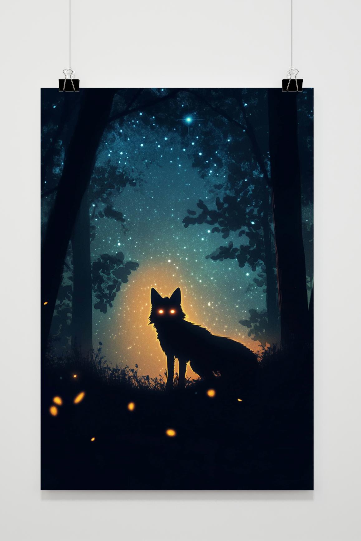 Affiche Silhouette de Renard de 25 Artstreet