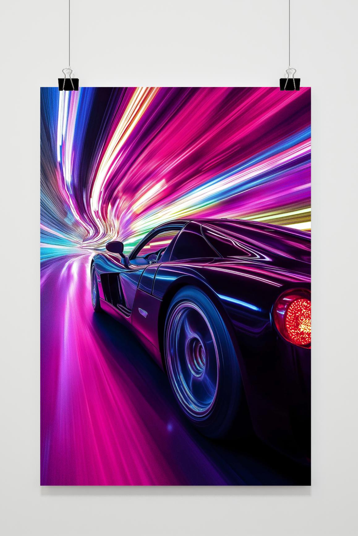 Affiche Voiture de Sport Néon de 25 Artstreet