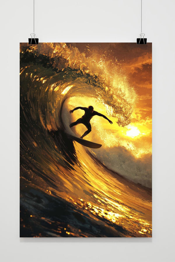 Affiche Surfeur sur la Vague