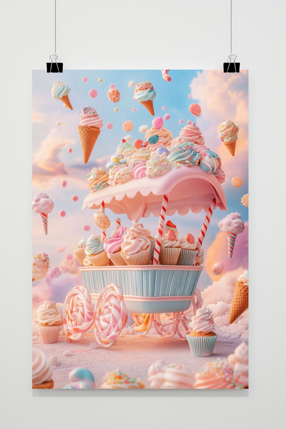 Affiche Chariot de Bonbons de 25 Artstreet