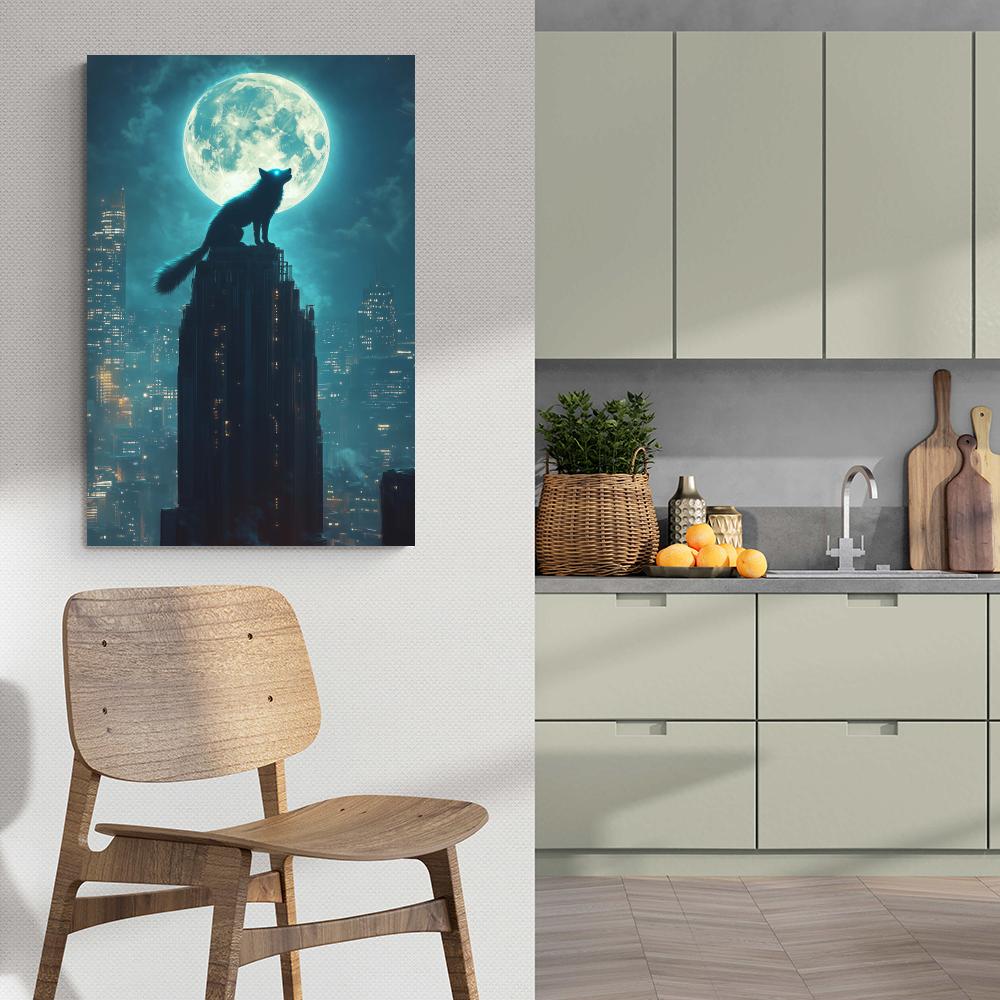 Loup en Ville dans un intérieur
