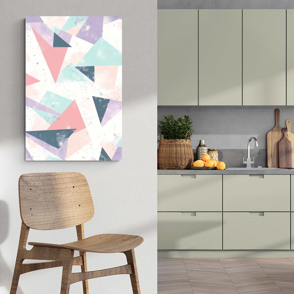 Abstrait géométrique pastel dans un intérieur