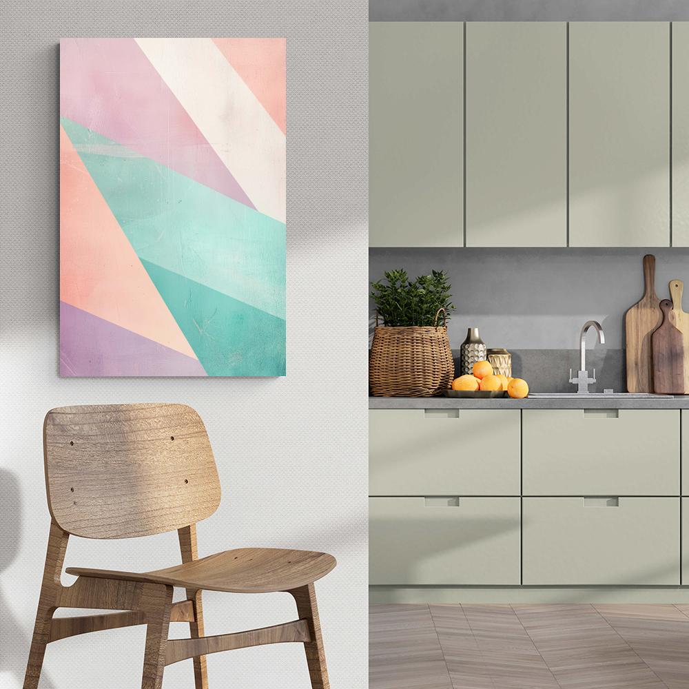 Géométrique pastel dans un intérieur