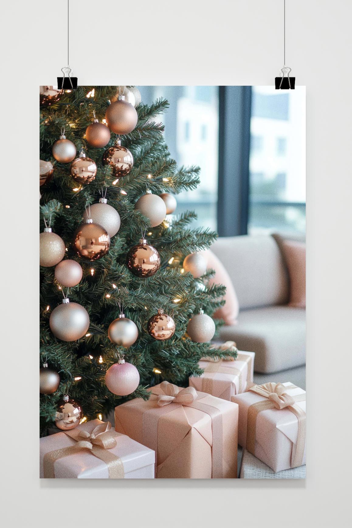 Affiche Sapin de Noël et Cadeaux de 25 Artstreet