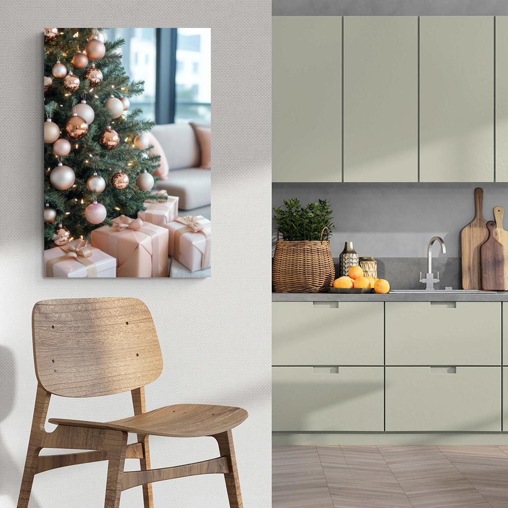 Sapin de Noël et Cadeaux dans un intérieur