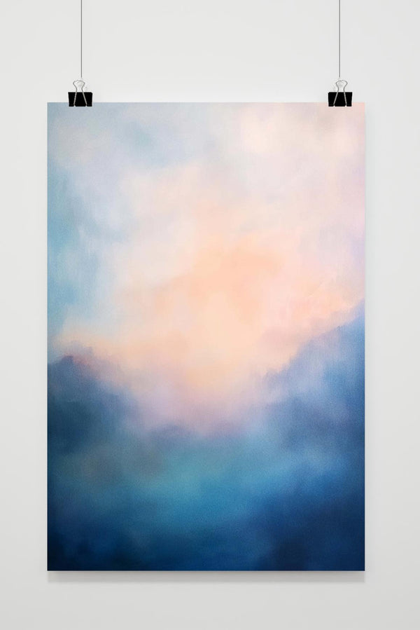 Blaues Aquarell Poster