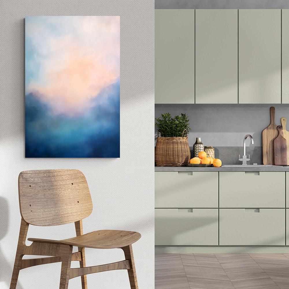 Aquarelle Bleue dans un intérieur