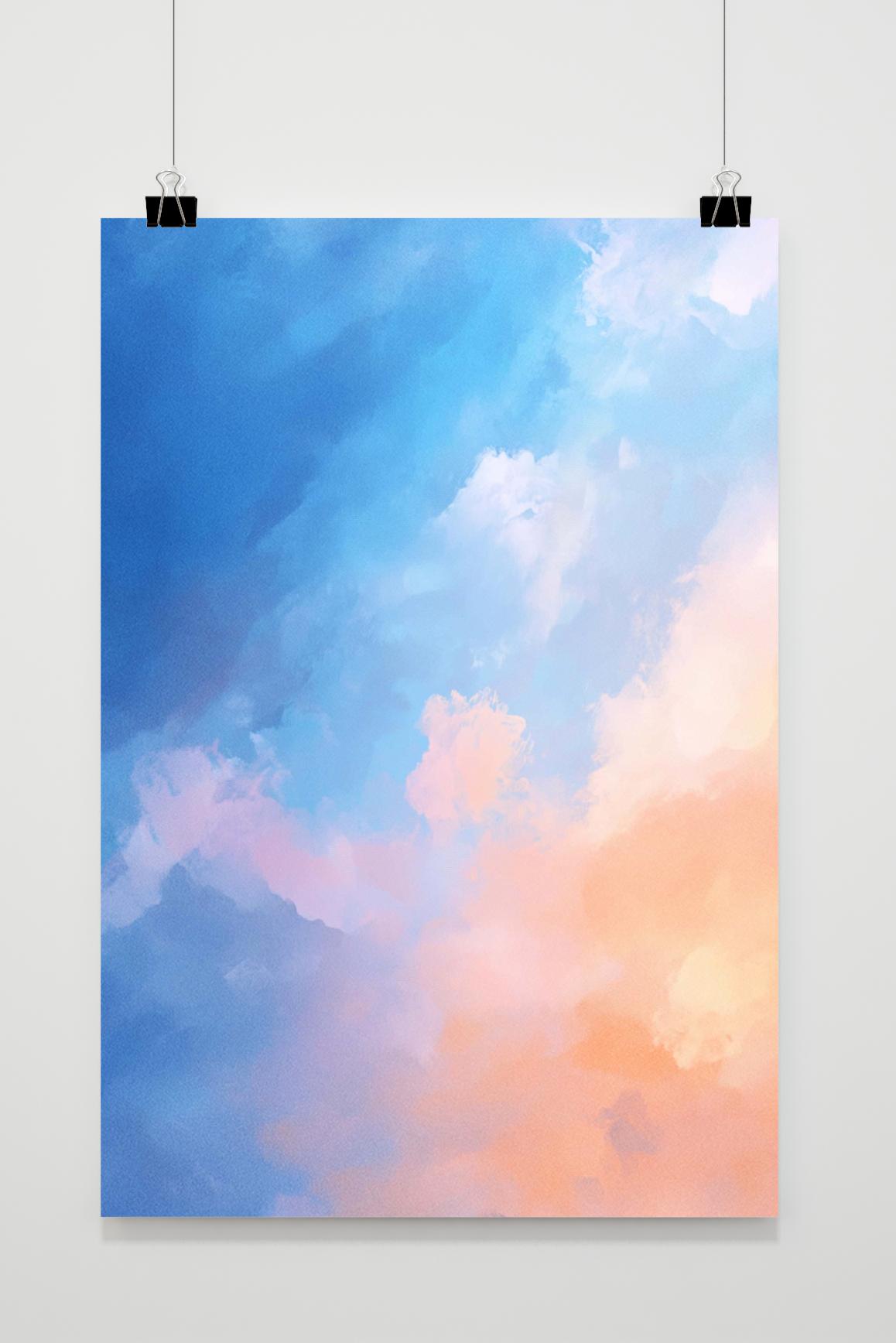 Póster Cielo Acuarela de 25 Artstreet