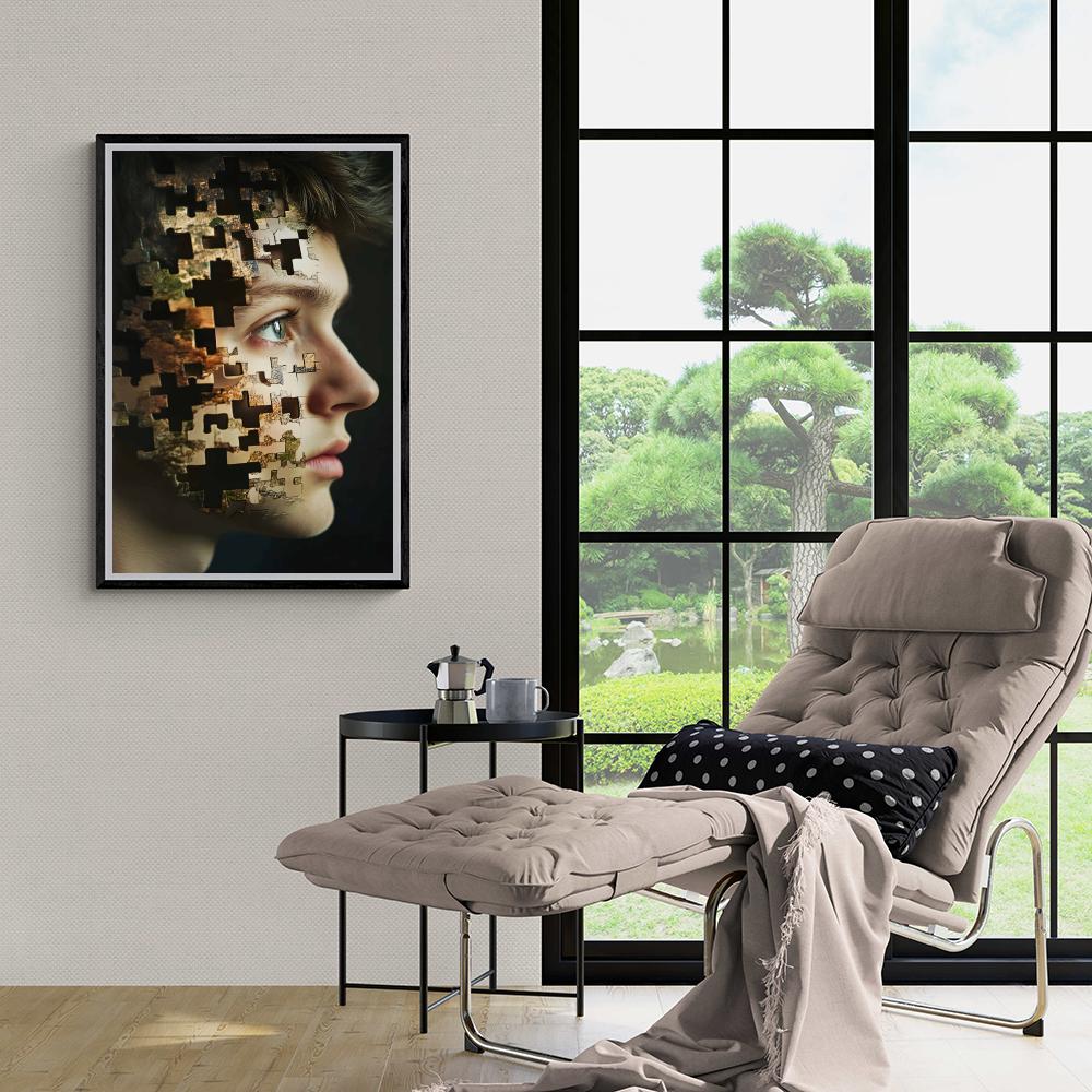 Garçon Puzzle dans un intérieur