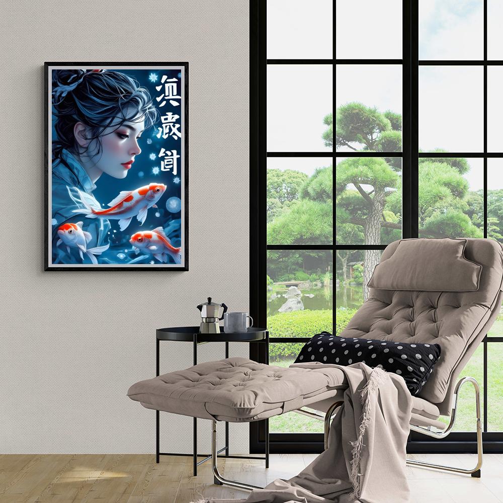 Fille Carpe Koï dans un intérieur