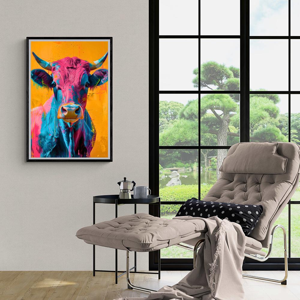 Vache Colorée dans un intérieur