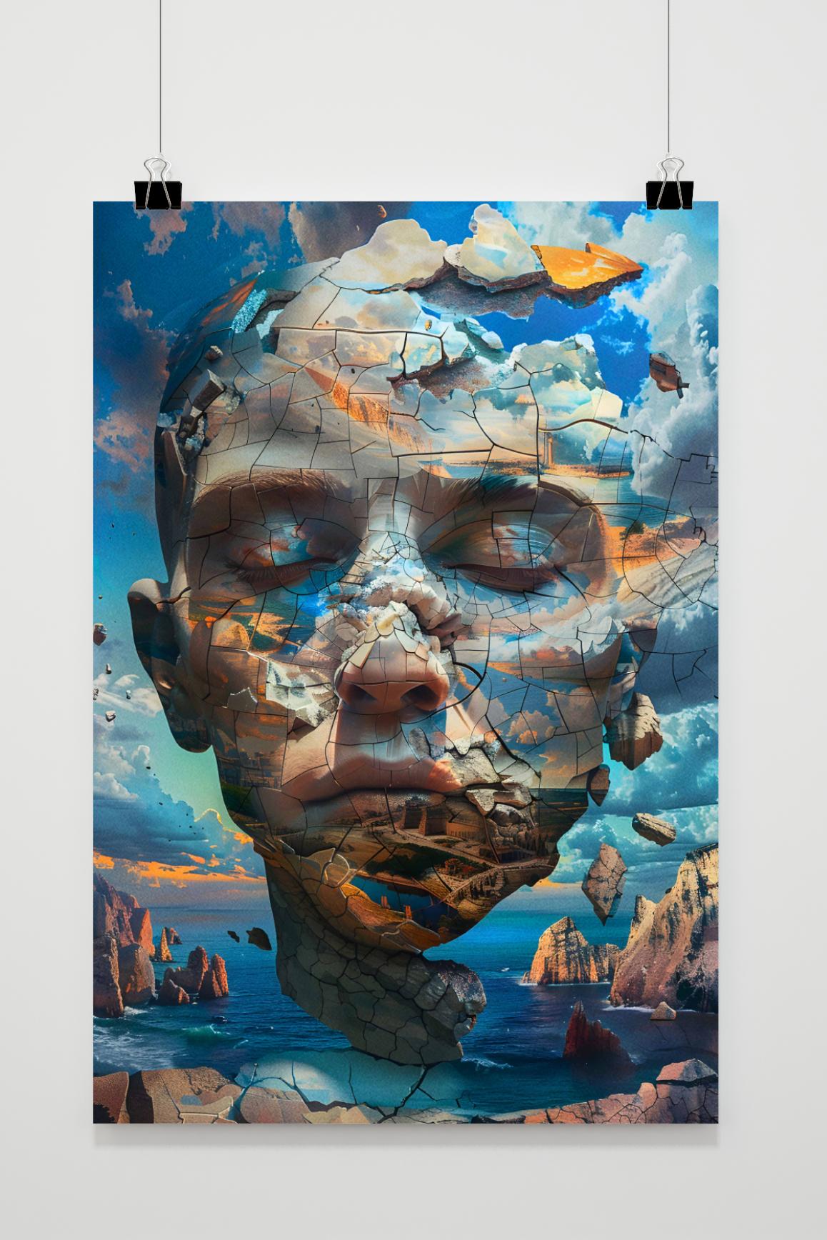 Affiche Portrait Fissuré Mer de 25 Artstreet