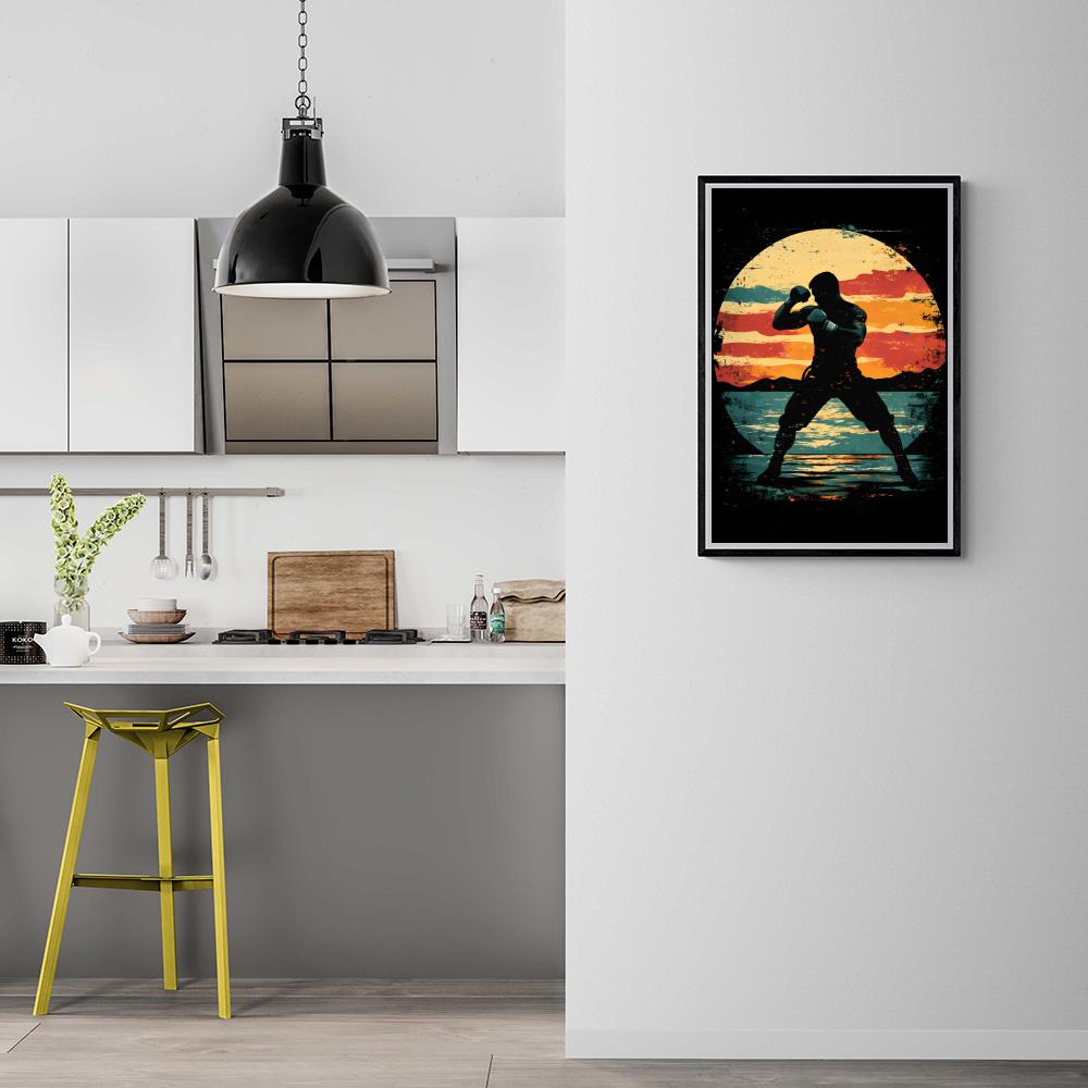 Boxeur dans un intérieur