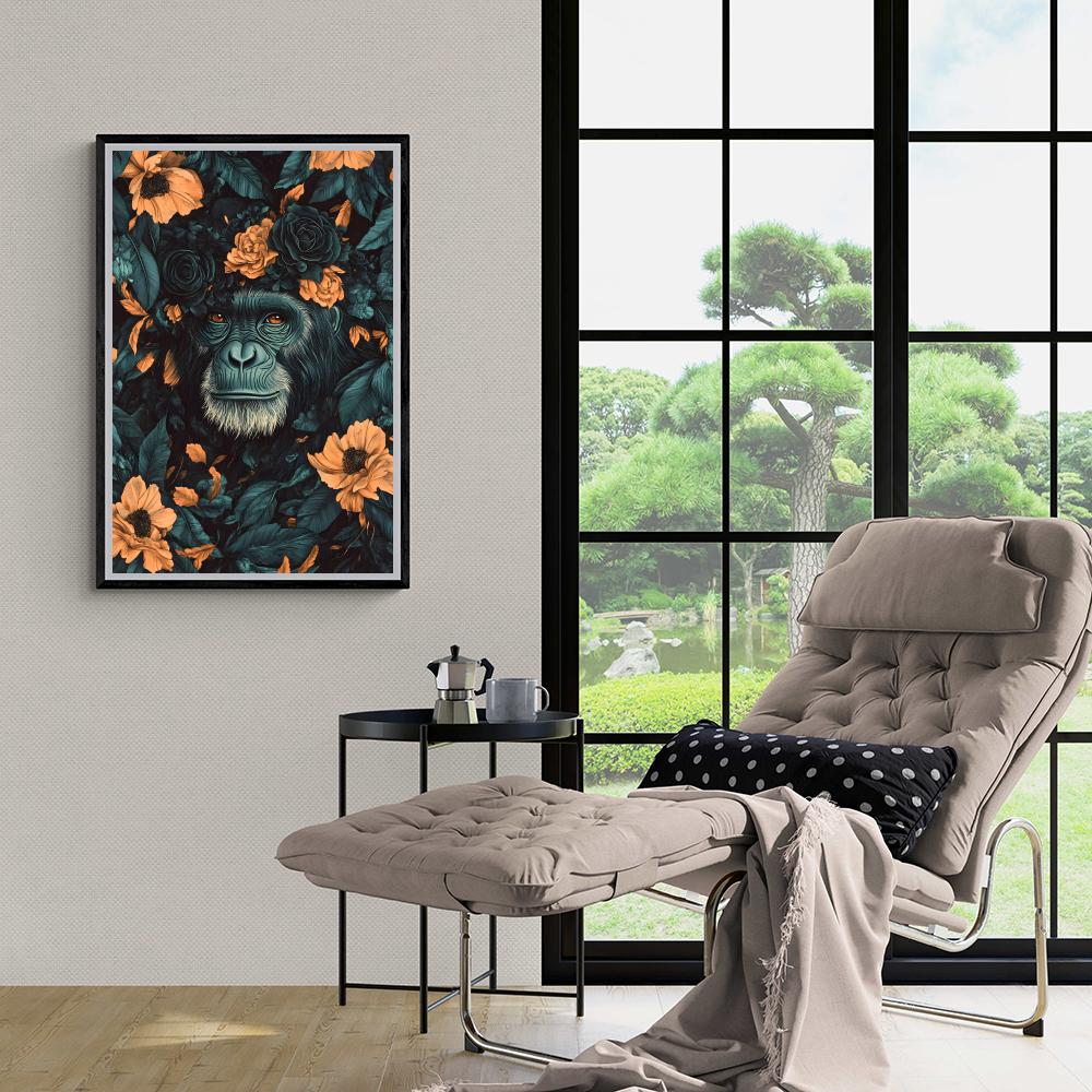 Mono Florido en un interior