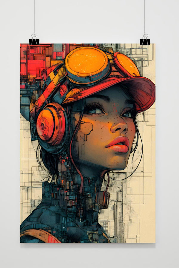 Geometrisch Portret poster