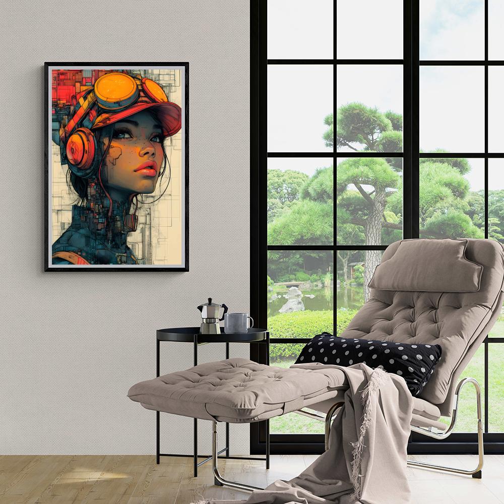 Portrait Géométrique dans un intérieur