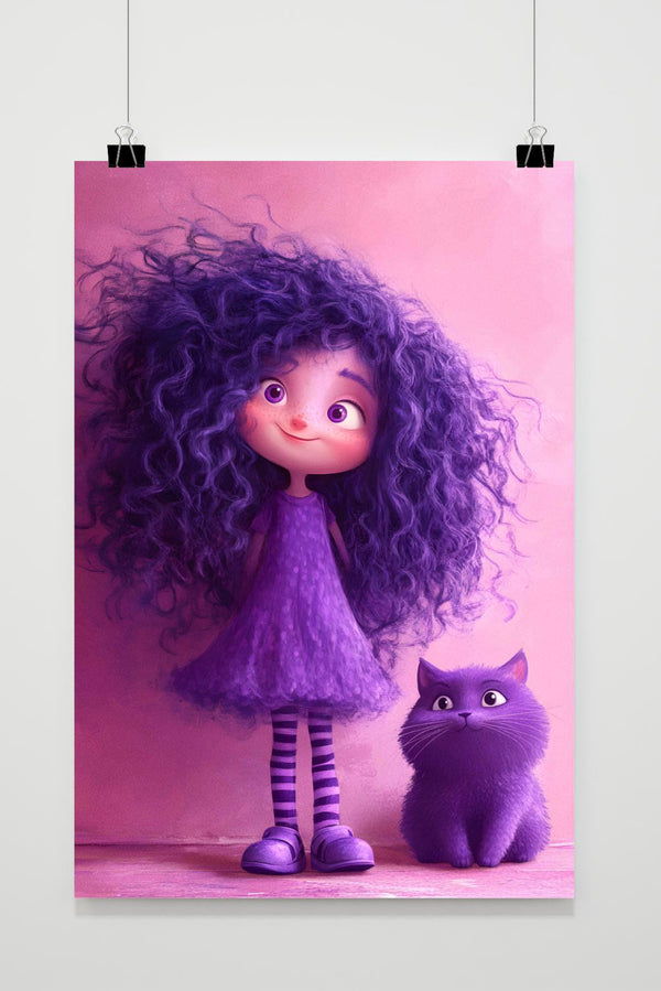 Meisje Met Kat poster