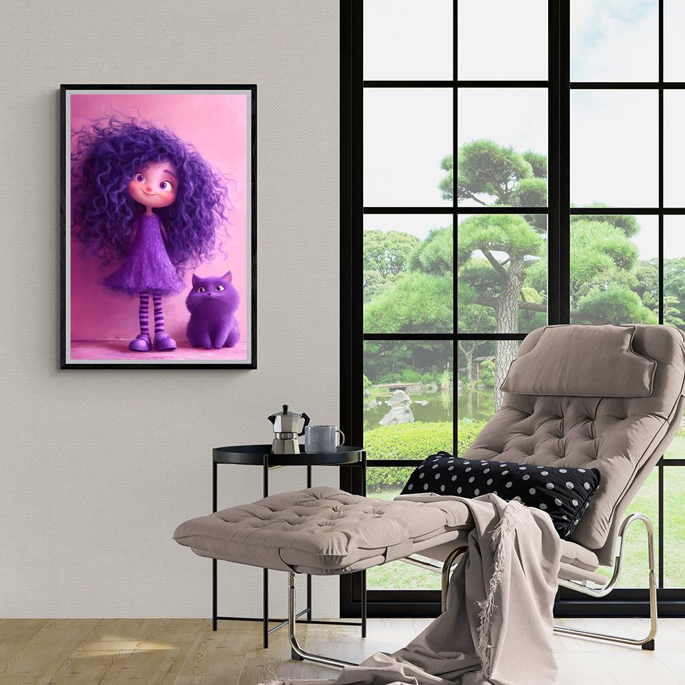 Fille Avec Chat dans un intérieur