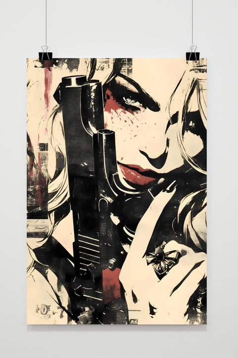 Mädchen Mit Pistole Poster