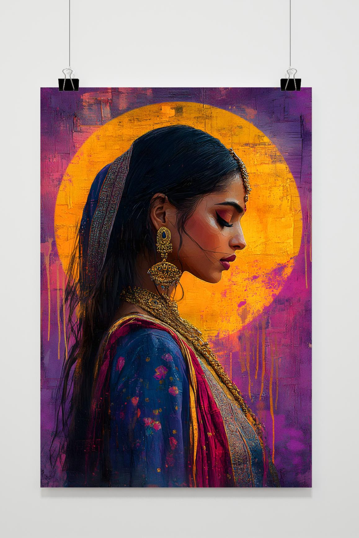Affiche Dame Indienne de 25 Artstreet