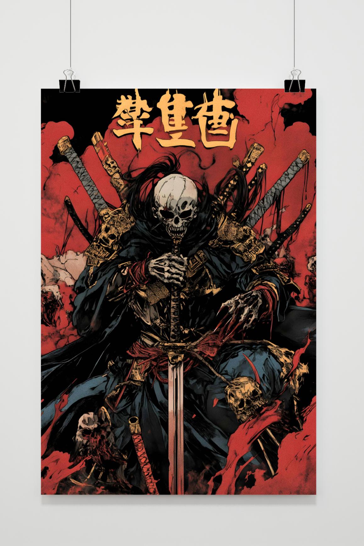 Affiche Crâne Samouraï de 25 Artstreet