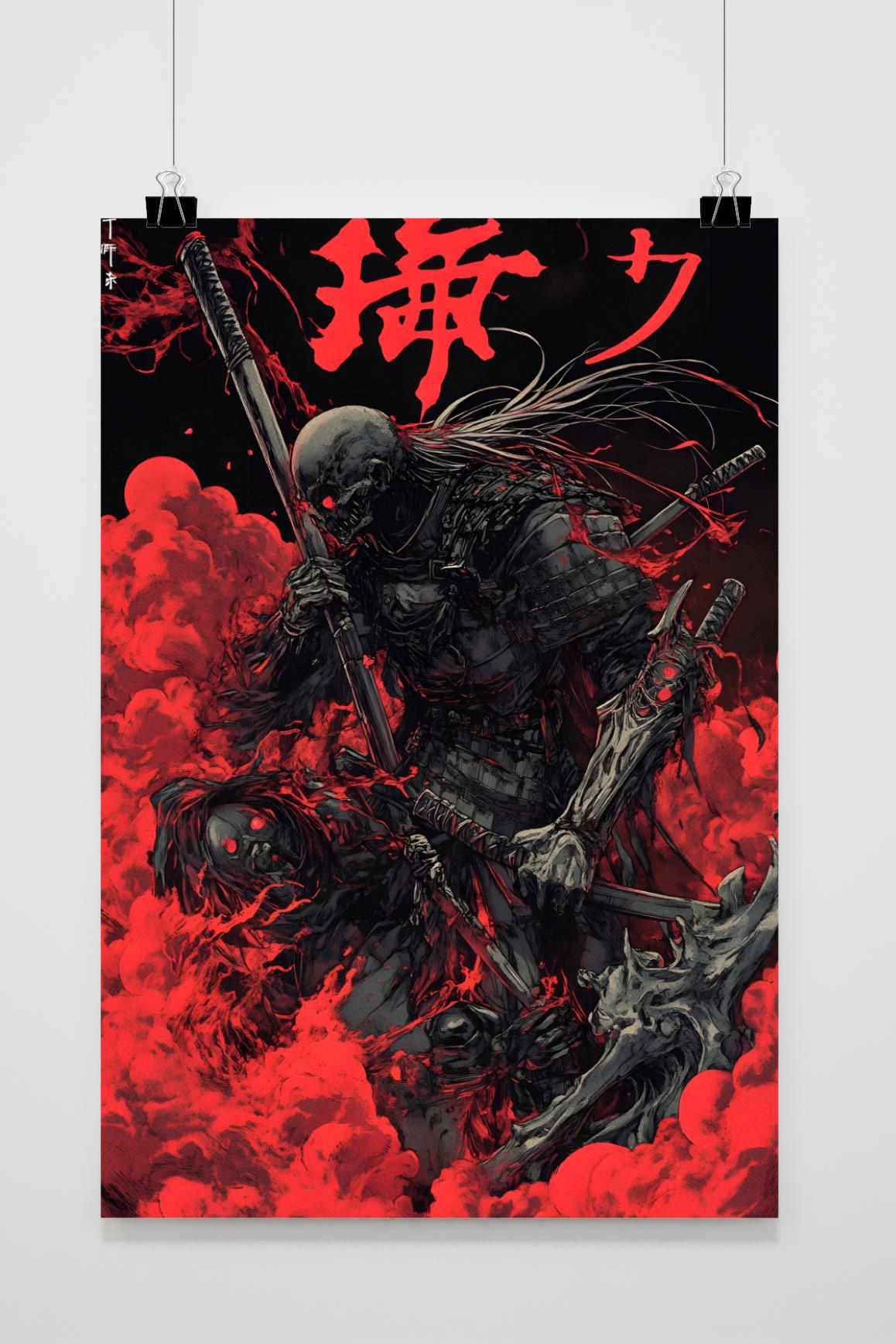 Affiche Squelette Samouraï de 25 Artstreet