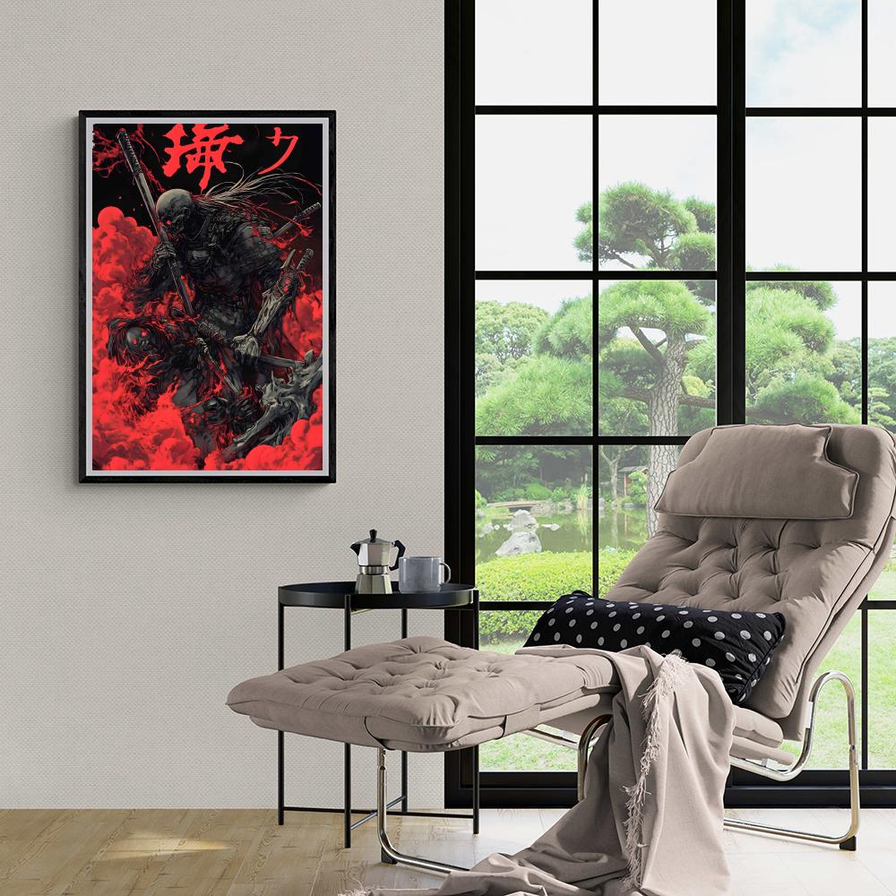 Squelette Samouraï dans un intérieur