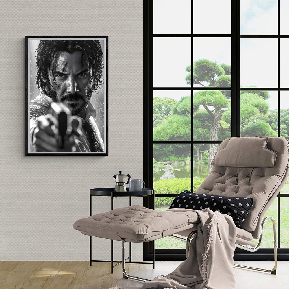 Keanu Reeves dans un intérieur