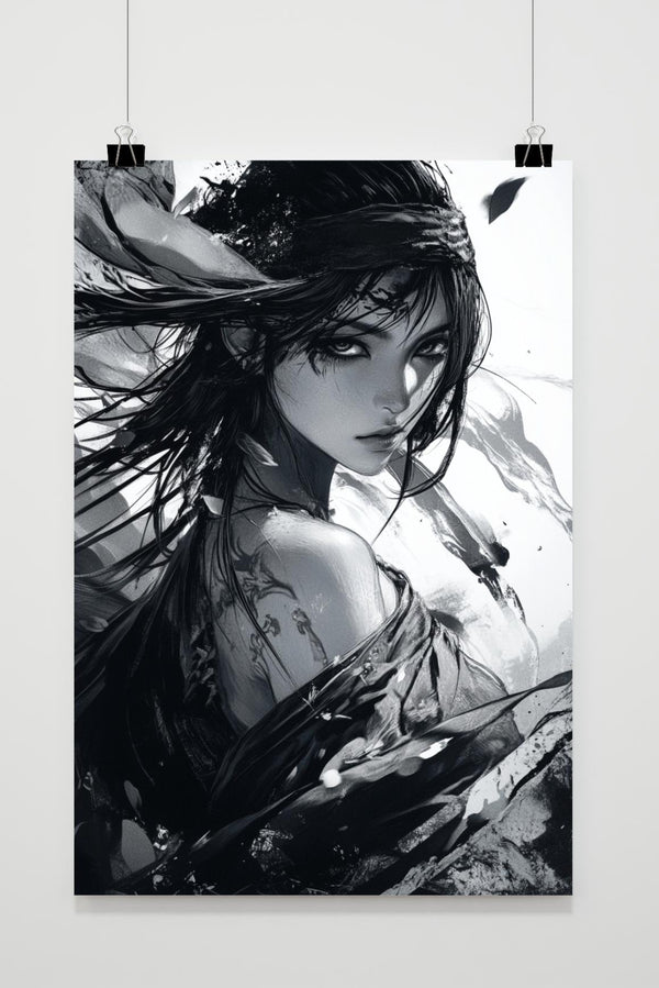 Woman Zwart-Wit Fantasy Expressive poster